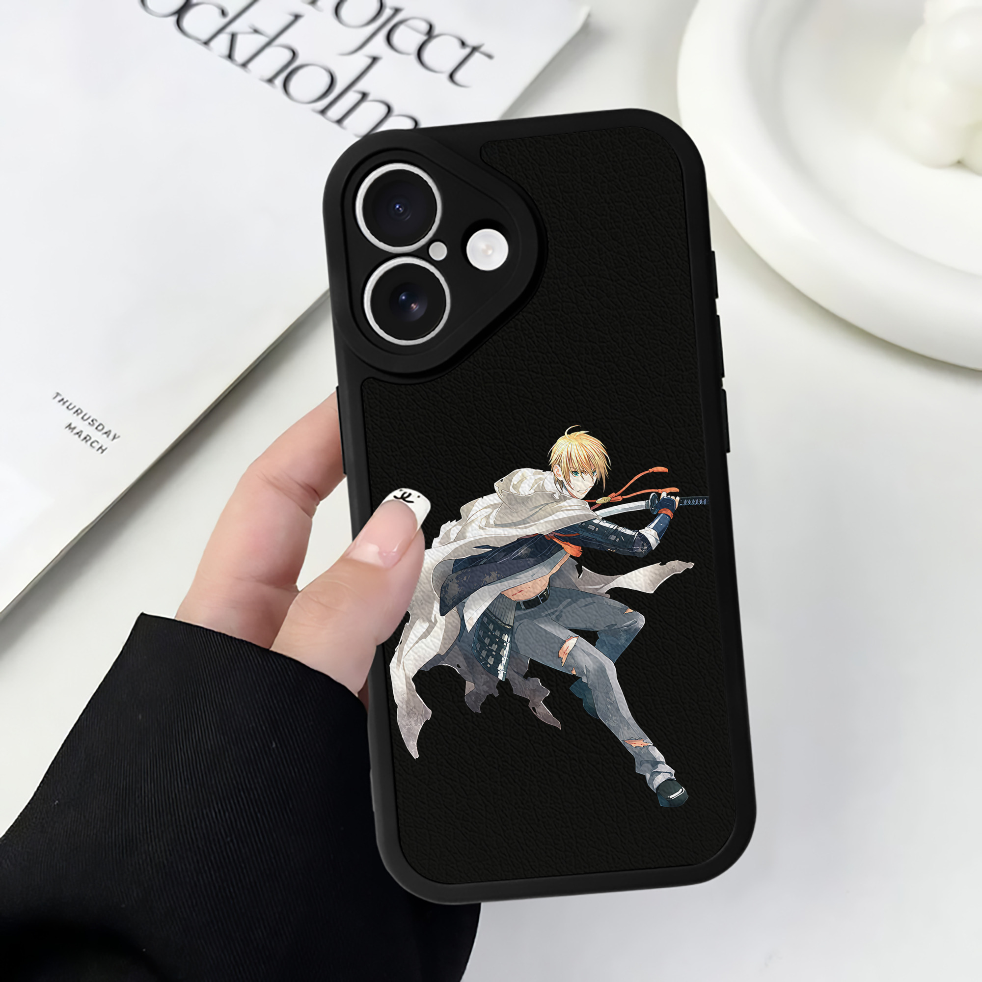 （画像用） 刀剣乱舞 Touken Ranbu 【iPhone 16シリーズ対応】シリコンスマホケース（レザー調） 材質：シリコン